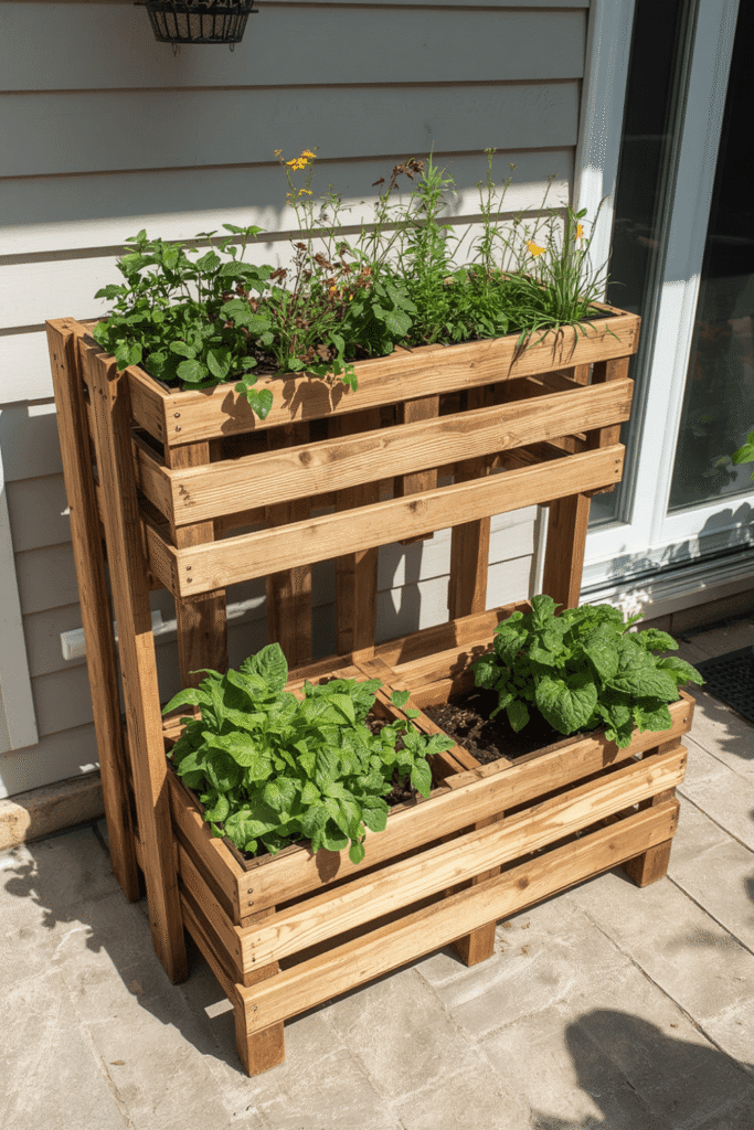15. Double-Stacked Herb and Vegetable Planter