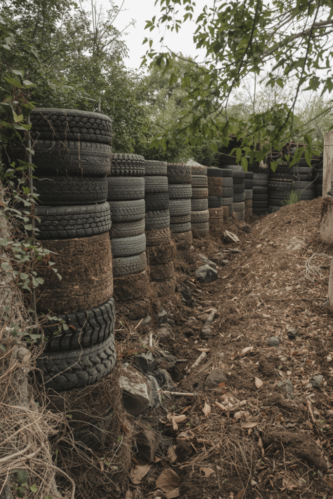 15. Tire Retaining Wall