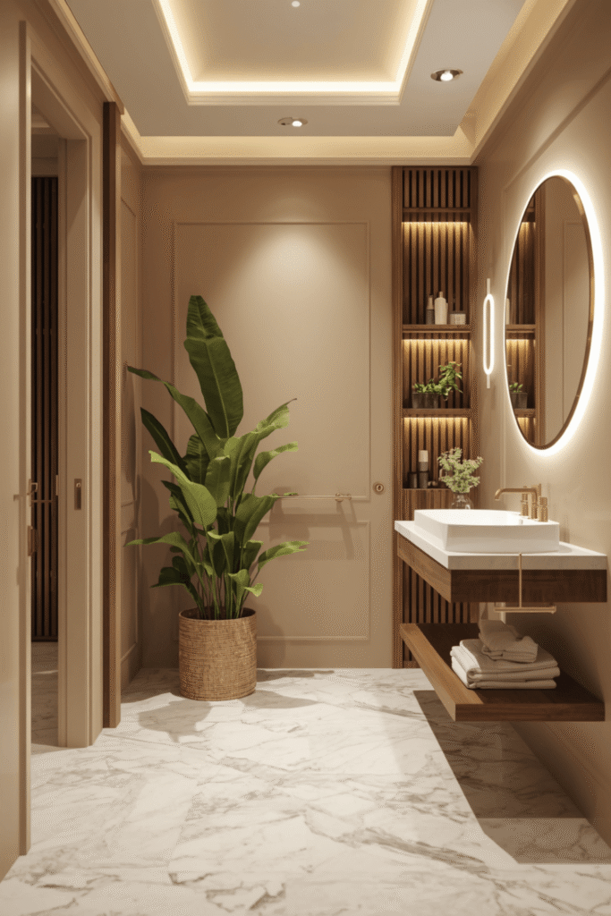 17. Bathroom Corner Plant Ideas