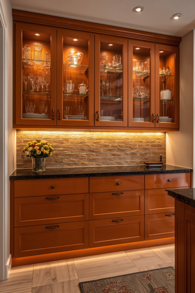 17. Warm Orange Kitchen Aesthetic for a U.S. Home