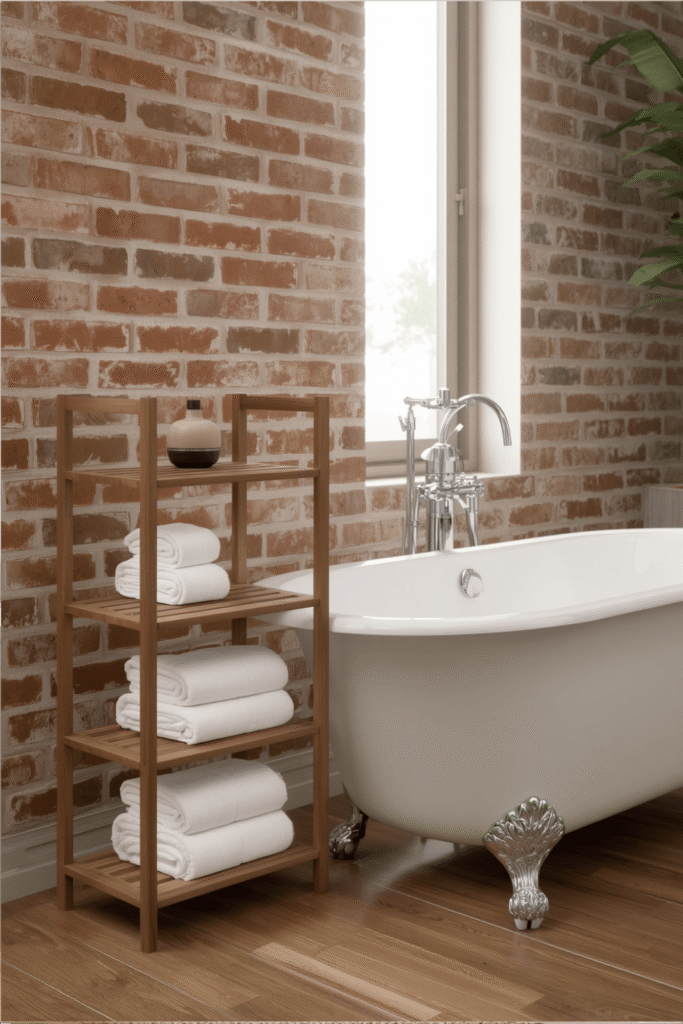 18. Aclaus Bamboo Freestanding Bath Tray