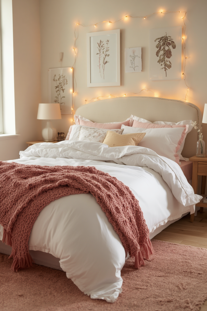 18. White Duvet, Pink Sheets