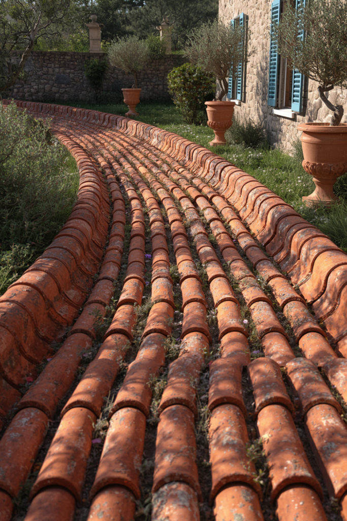 19. Old Roof Tile Stepping Path