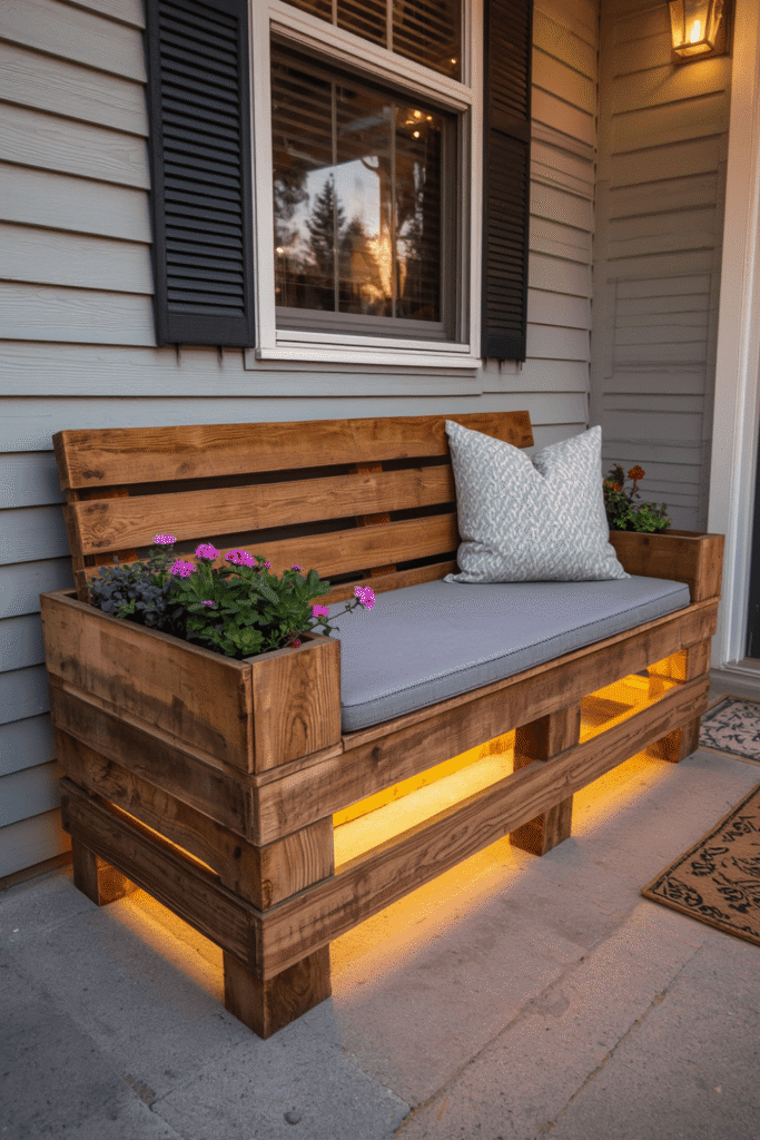 19. Pallet Planter Bench Combo