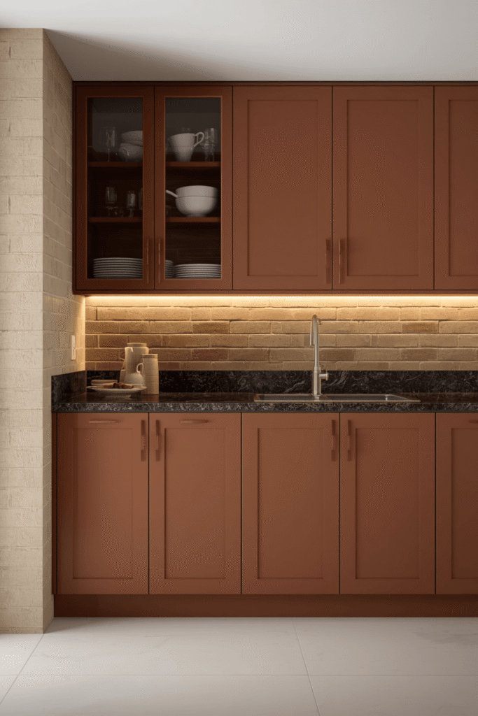 2. Terracotta Orange Kitchen Design