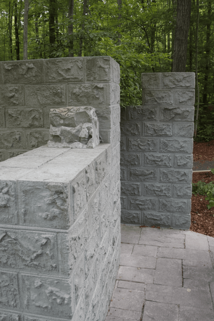 3. Concrete Block Wall (Flat Cap Style)
