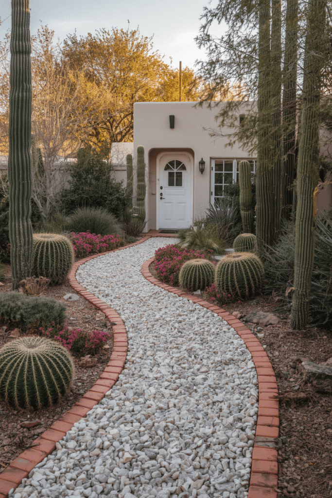 3. Create a River Rock Path to Your Front Door