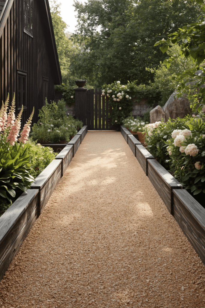 3. Crushed Stone Walkway with Timber Borders