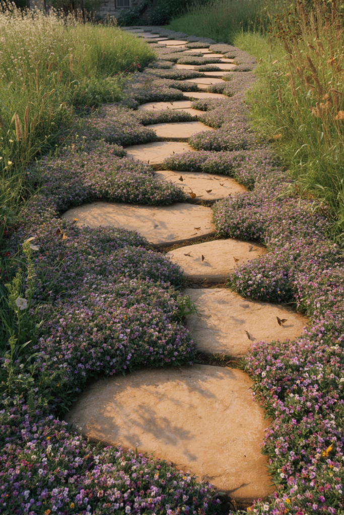 30. Living Path with Creeping Thyme or Moss