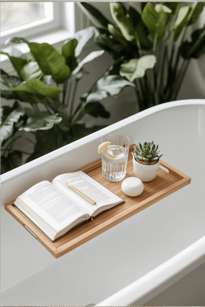 4. AquaTeak Spa Bamboo Bath Caddy