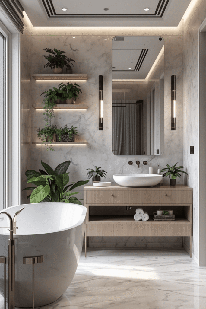 4. Modern Bathroom Plant Decor Ideas