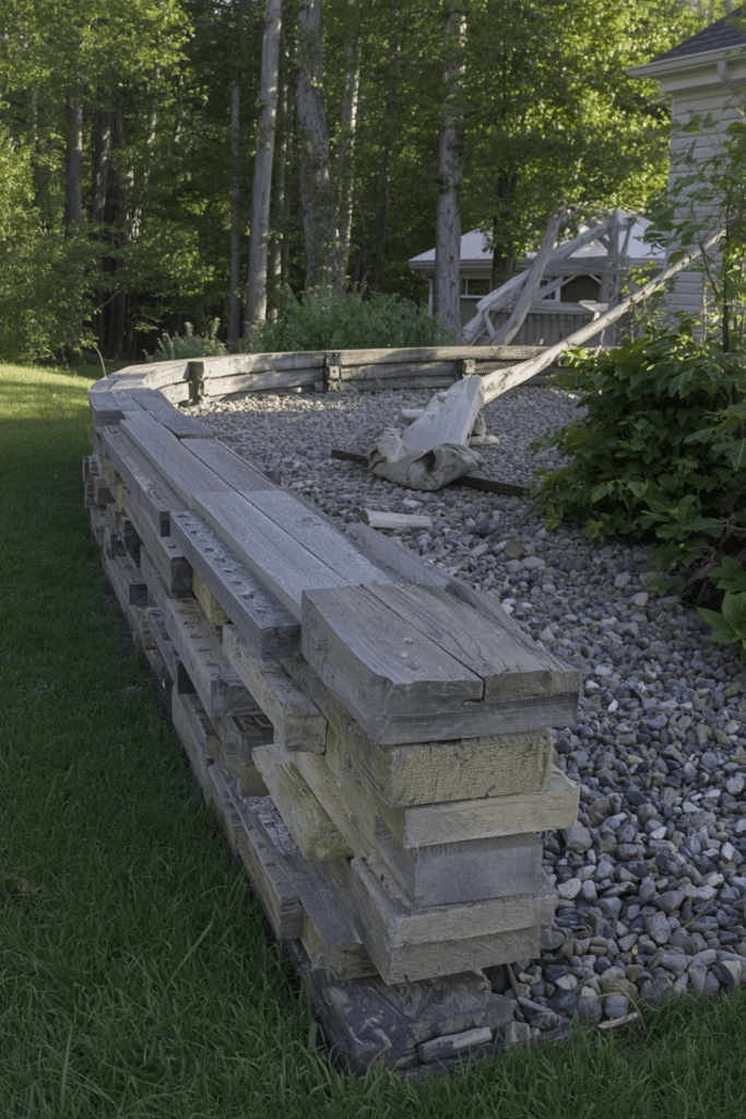 5. Railroad Tie Retaining Wall