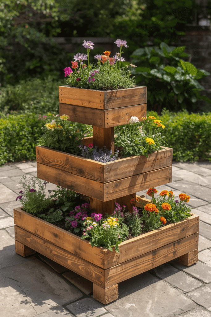 5. Tiered Pallet Planter