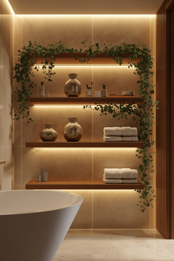 6. Bathroom Shelf Plant Decor Ideas