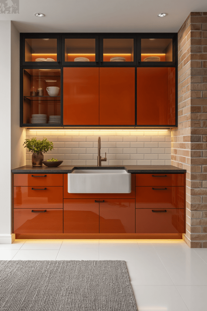 7. Farmhouse Orange Kitchen Decor