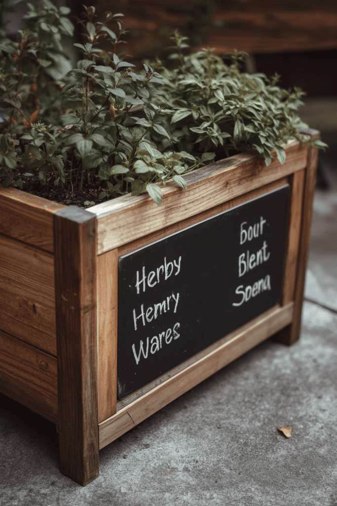 8. Pallet Planter with Chalkboard Label