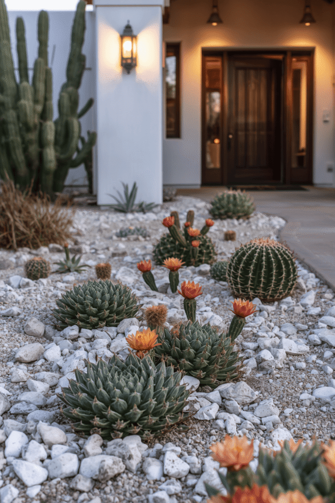 8. Try a Succulent Garden Cluster Near the Entry