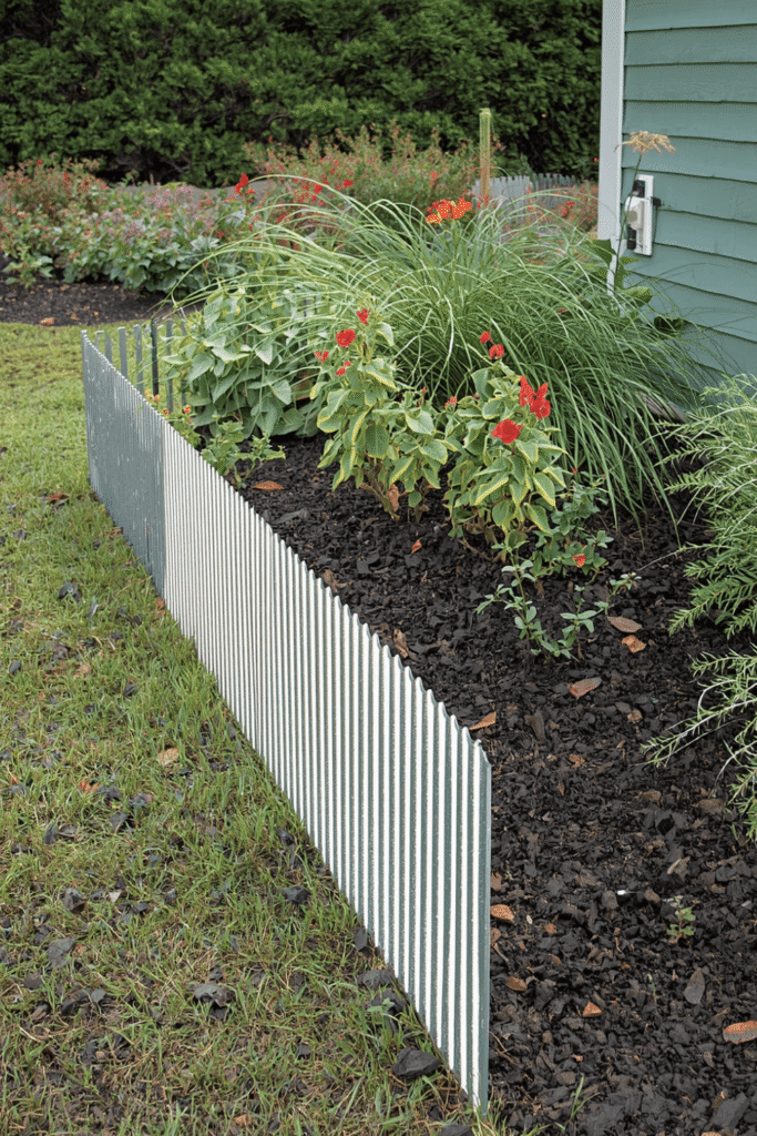 9. Corrugated Metal Edging Wall