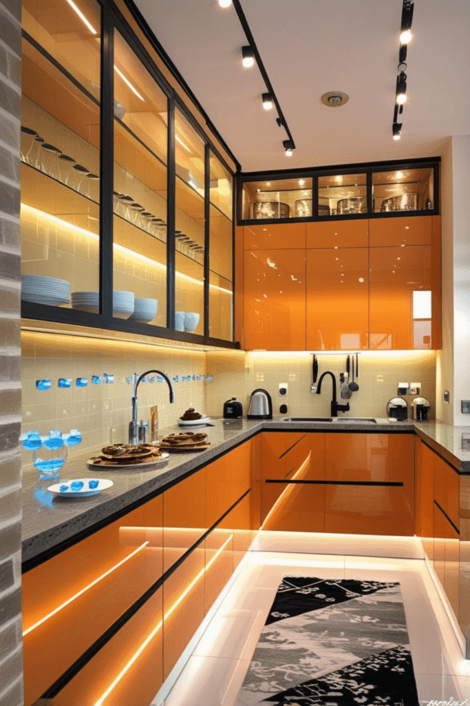 9. Orange Kitchen Accent Wall