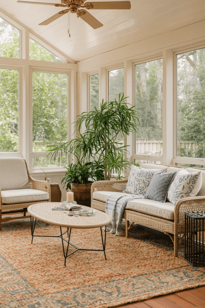 Back of House Sunroom Decorating Ideas