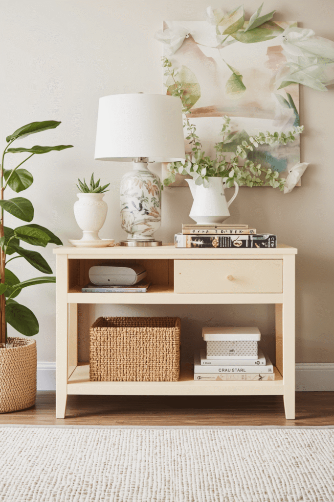 Mini Console Table with Storage for Studio Apartments