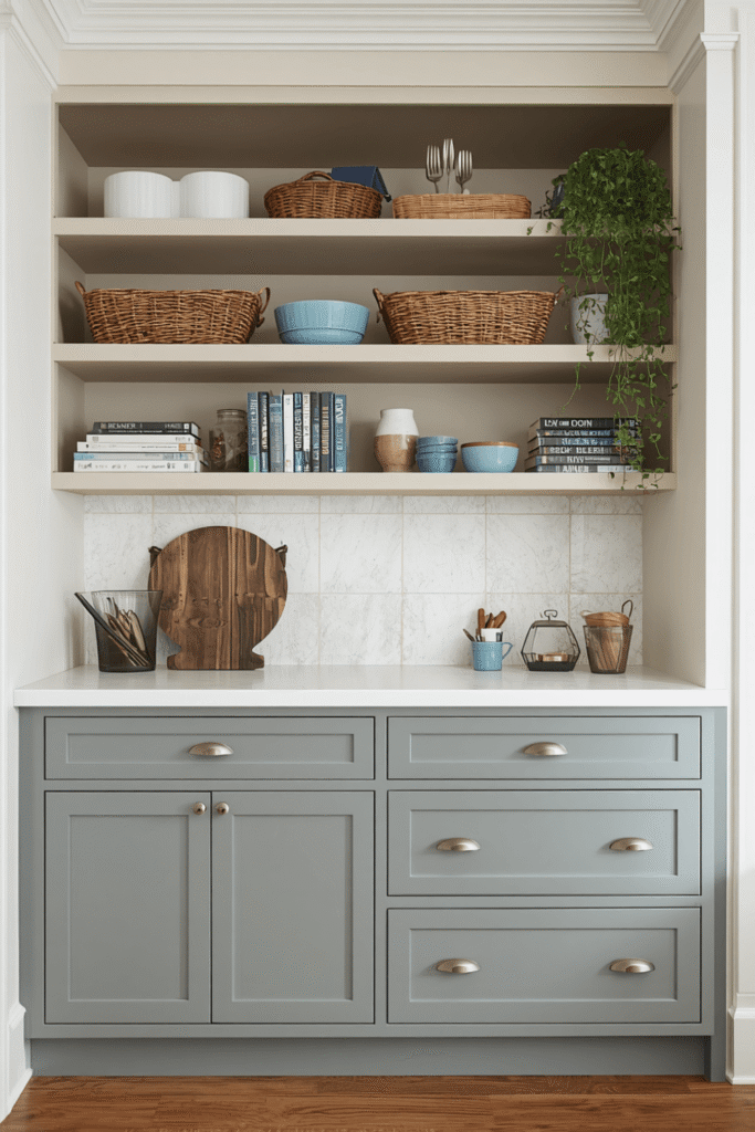 Open Shelf vs. Closed Storage