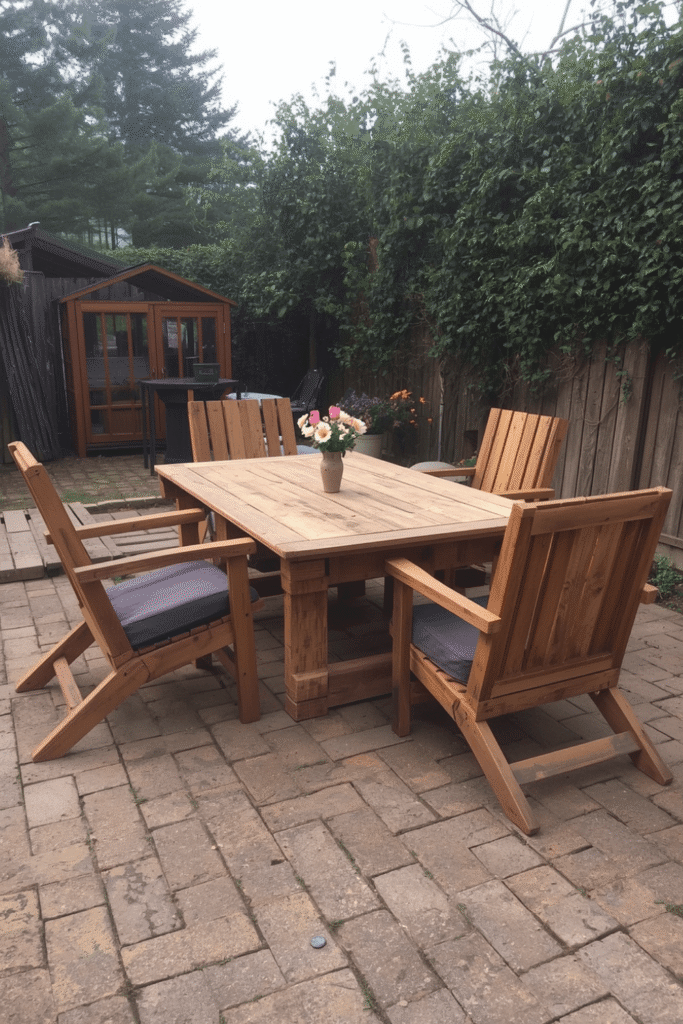 Pallet Outdoor Table and Chairs
