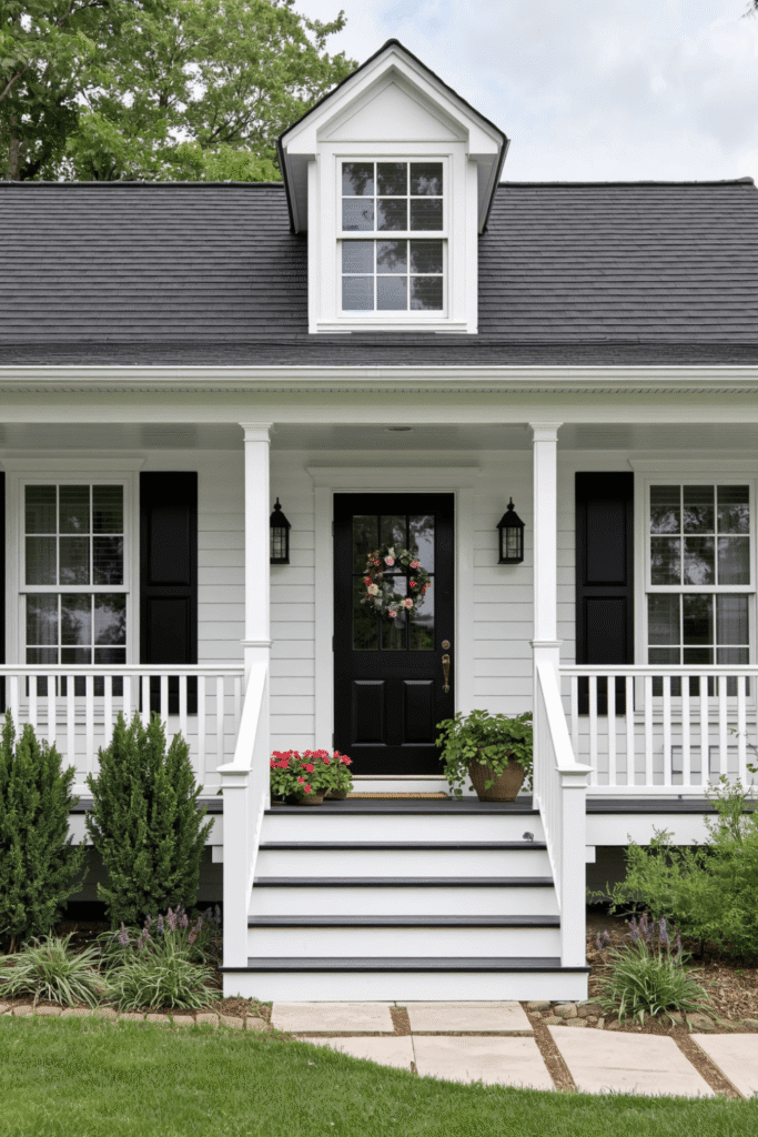white house black trim exterior