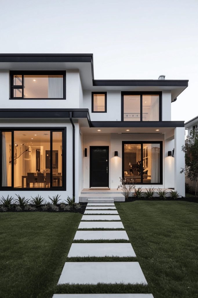 white house with black accents