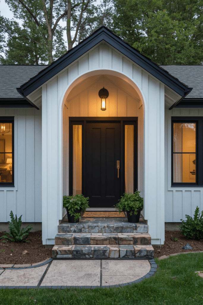 white house with black trim