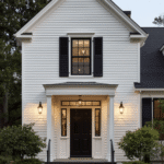 white house with black trim ideas