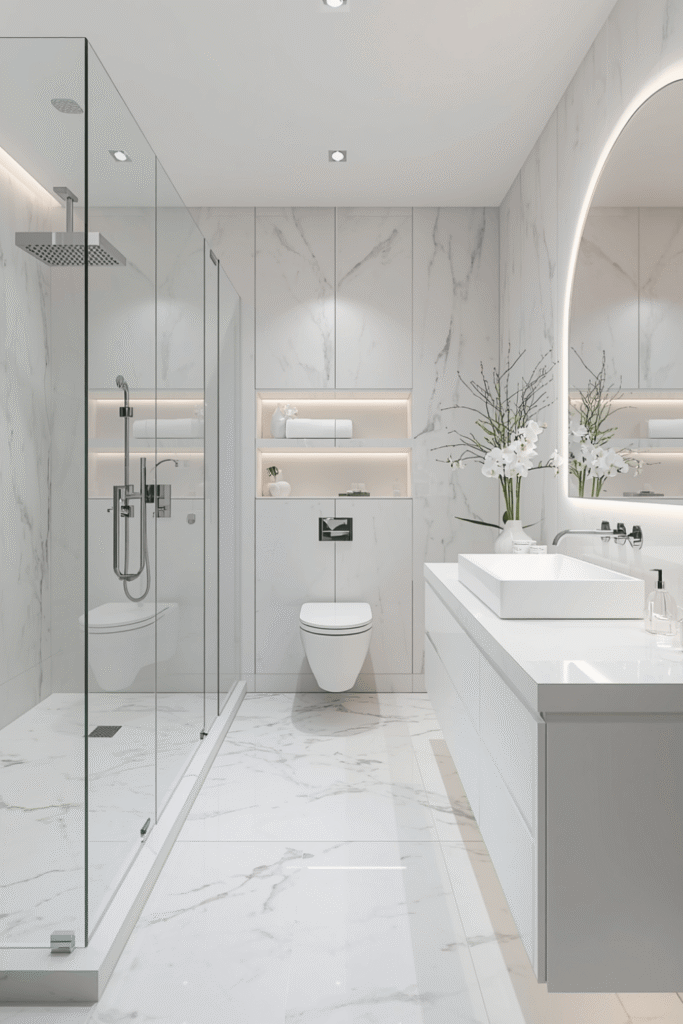 6. Marble Walk In Shower Looks
