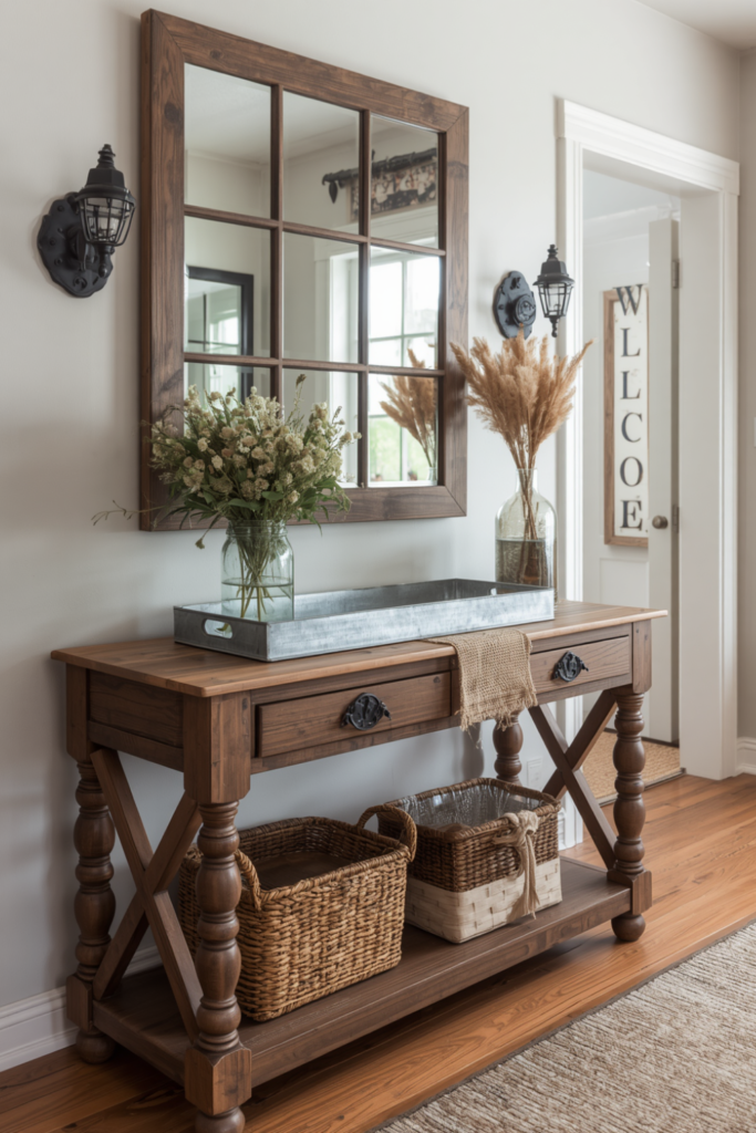 Farmhouse Entryway Table Decor Ideas