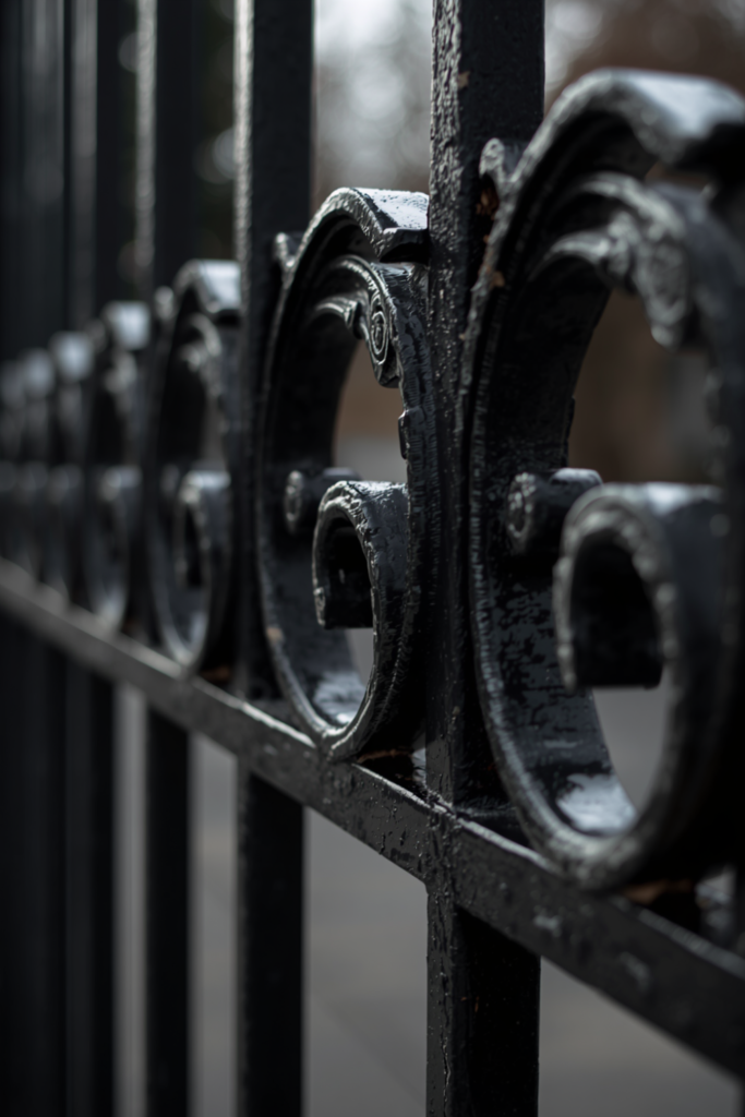 ornamental iron fence scrollwork panel