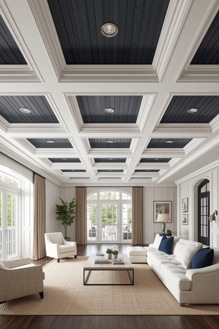 1. Modern Coffered Ceiling