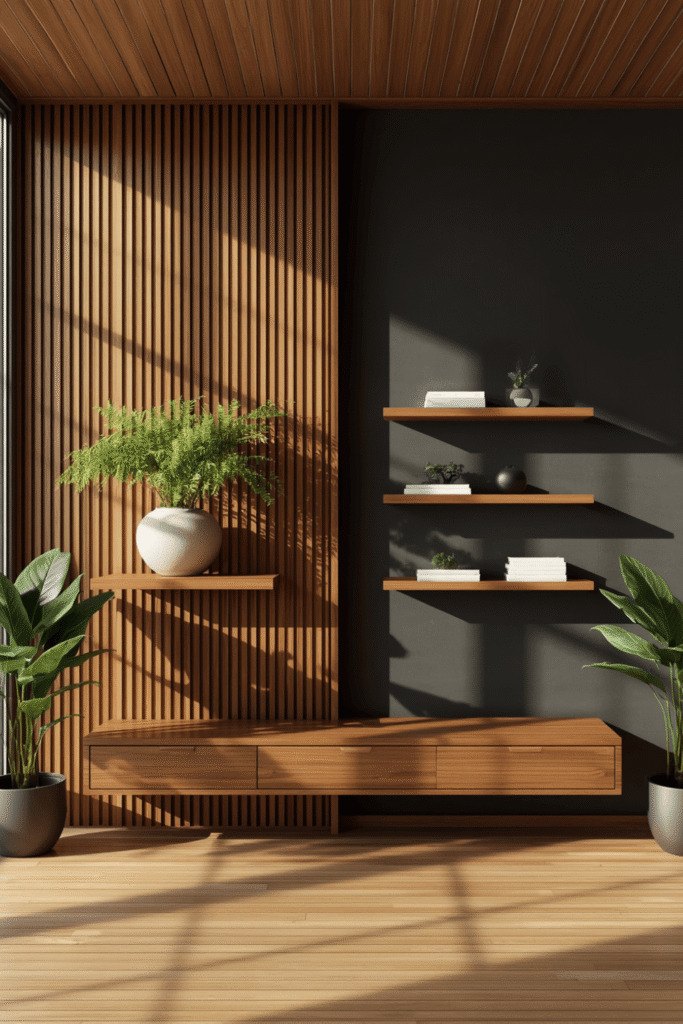 1. Wood Slat Accent Wall