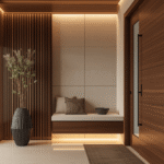 1. Wooden Entryway Bench