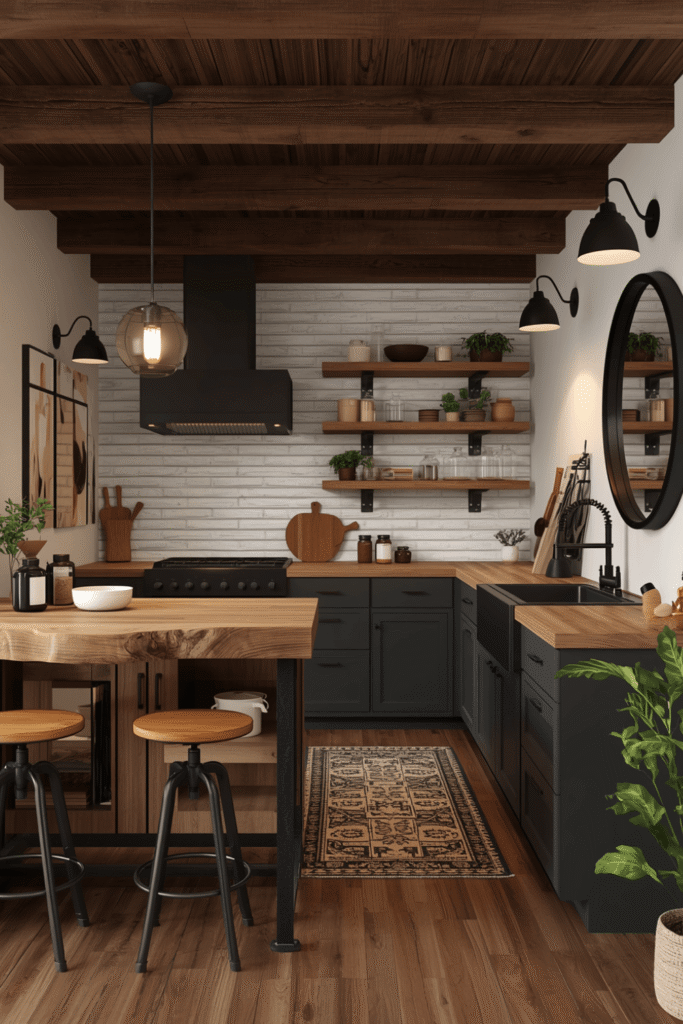 2. Black Kitchen Cabinets