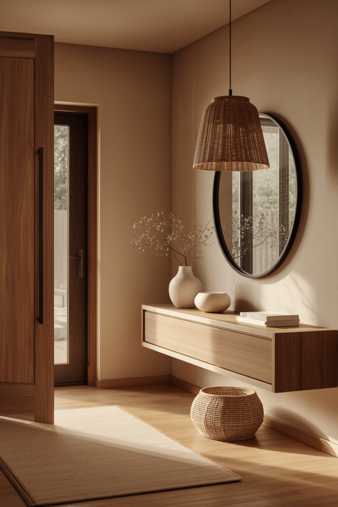 3. Warm Minimalist Entryway