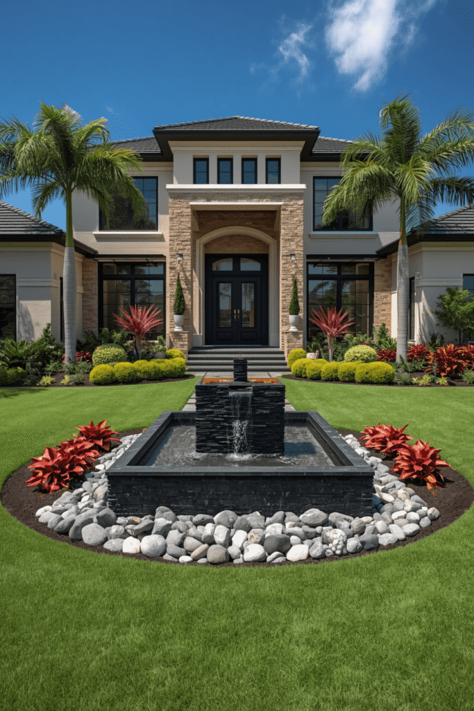 4. Front Yard Fountain Ideas