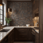 Modern L Shaped Kitchen Layouts With Dark Wood
