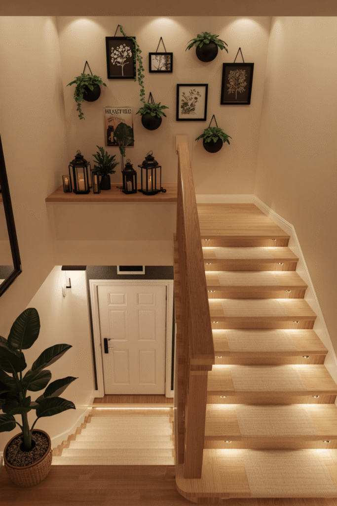 Staircase Plant Decor to Bring in Some Life