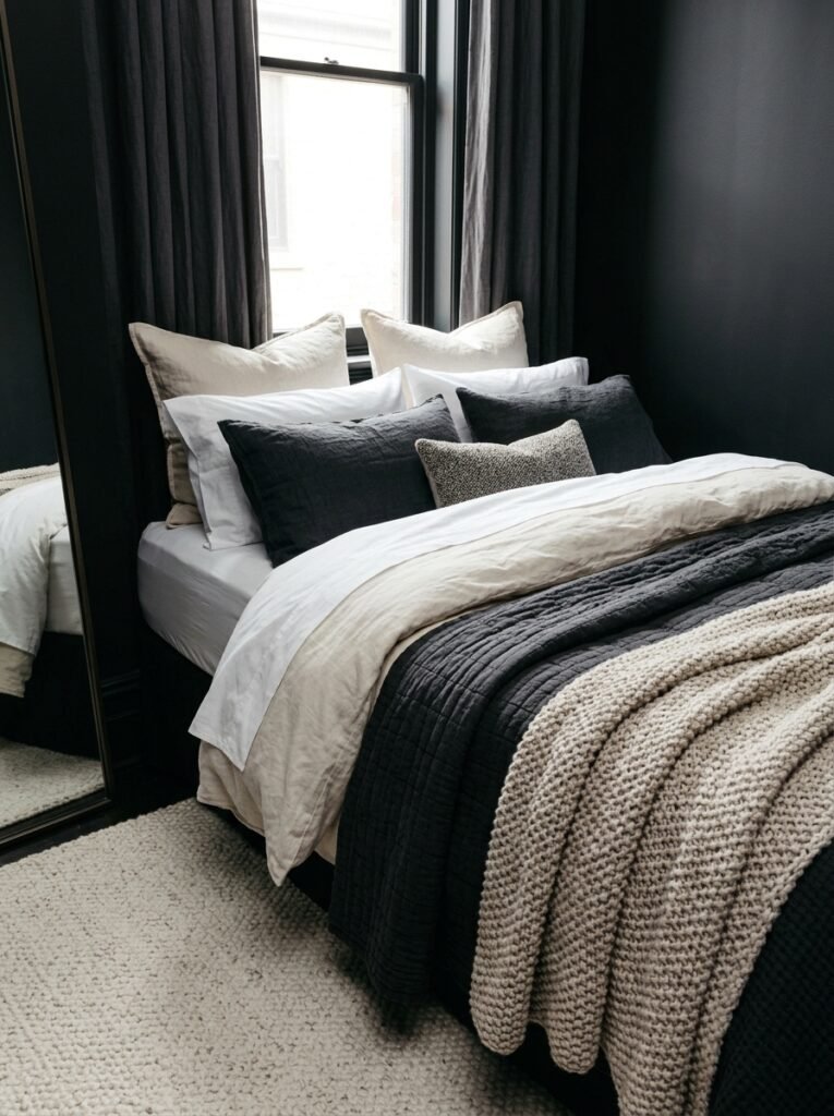 13. Gallery Wall Inspiration for Black Bedroom Interiors