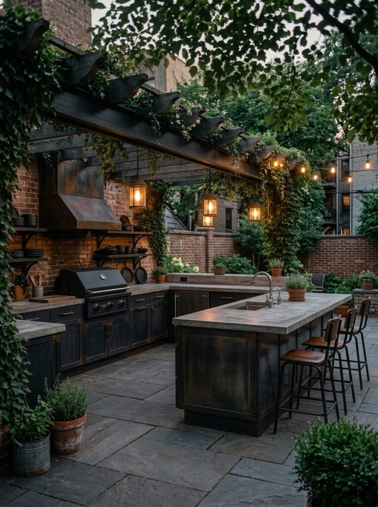 13. Industrial Outdoor Kitchen