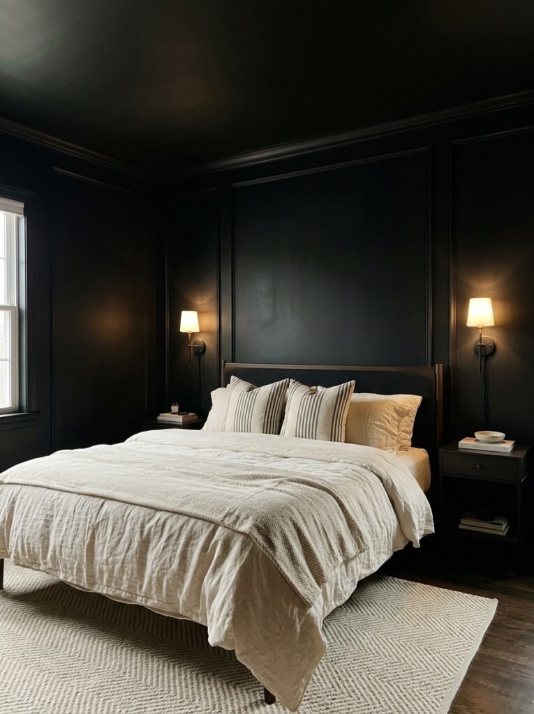 18. Built-In Black Bedroom Furniture Ideas