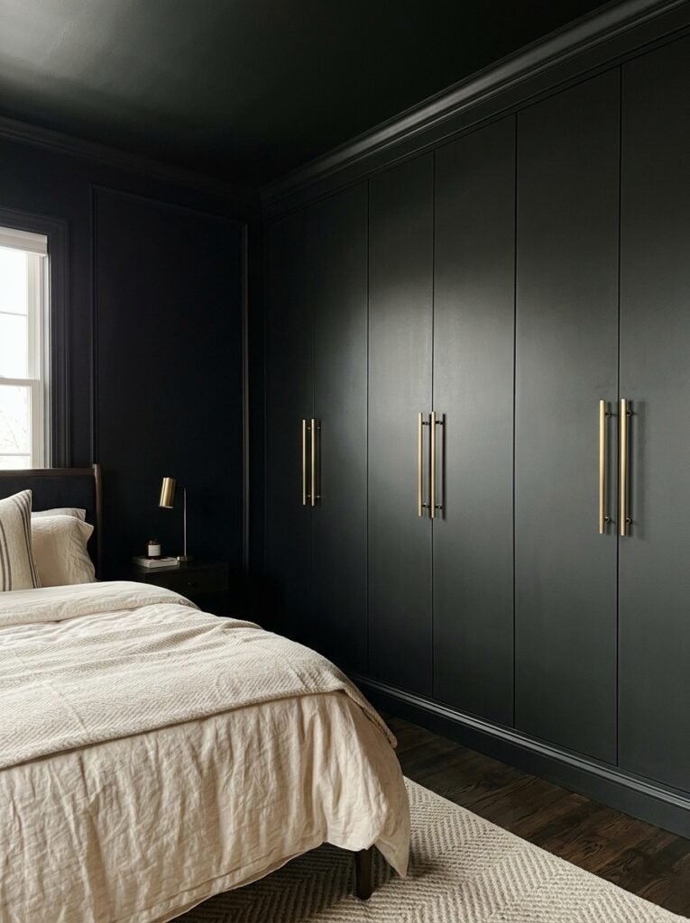 19. Stone and Ceramic Accents in Black Bedrooms