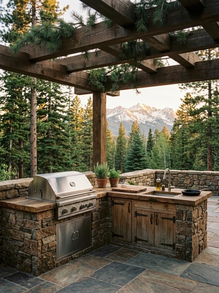 19. Wood and Stone Kitchen