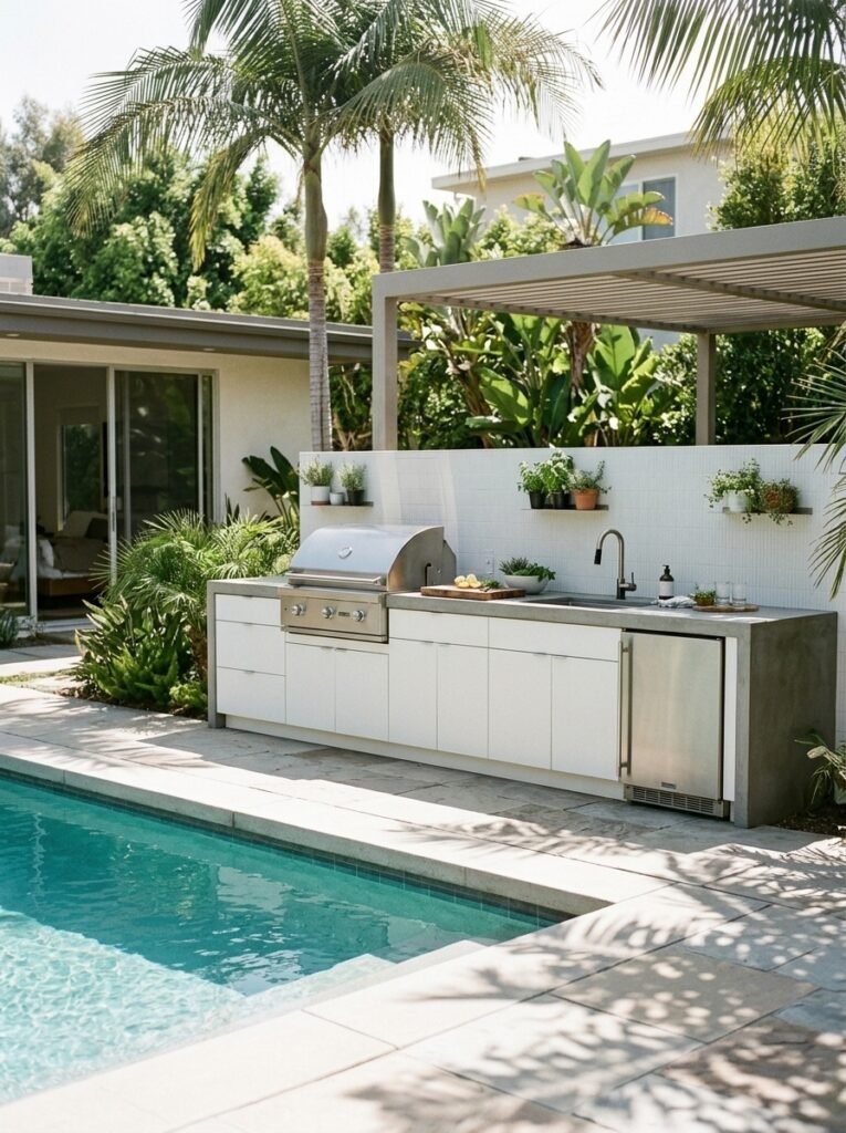 2. Modern Poolside Kitchen