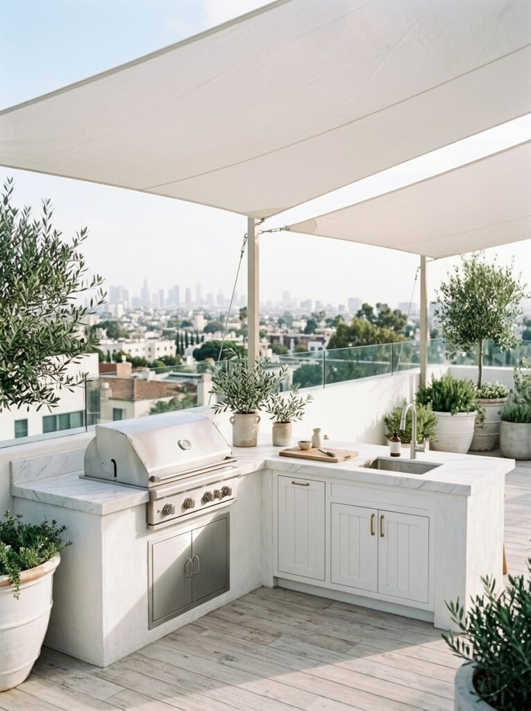20. All-White Rooftop Kitchen