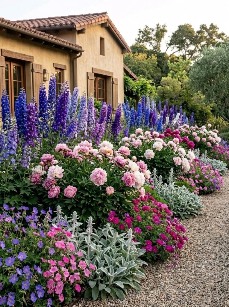 30. Lush Layers of Colorful Flowers